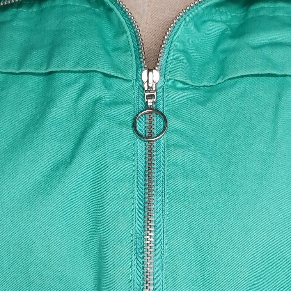 Studio Works Petite Large Canvas Spring Jacket Seafoam Green Lined Full Zip - Picture 11 of 14